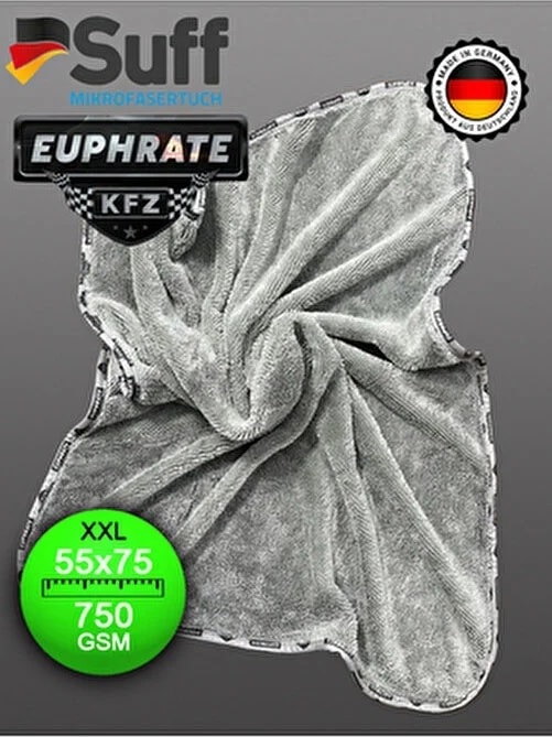 Euphrate Kfz 75x55cm Alman Üretim 750 Gsm Tank Bezi Gri-mavi Renk 1 Adet