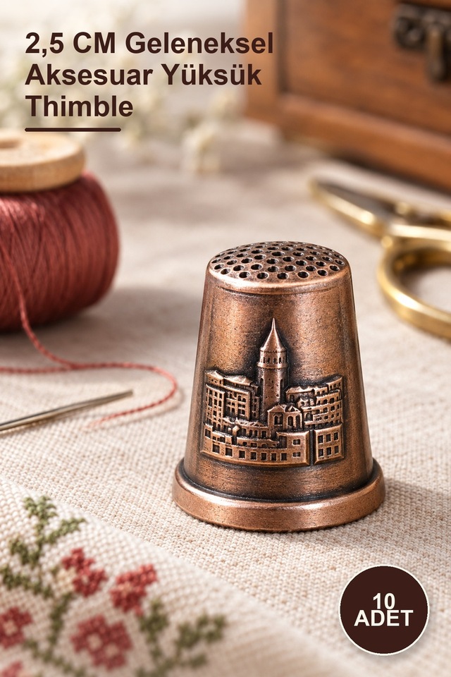 10 Adet Yöresel Yüksüklük 2,5 Cm Geleneksel Aksesuar Yüksük Thimble