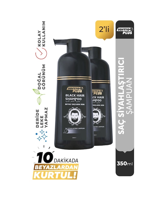 Softto Plus Black Hair Şampuan 2 x 350 ML