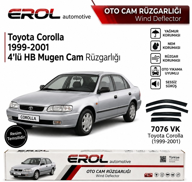 Toyota Corolla 1999-2001 4'lü Mugen Cam Rüzgarlığı
