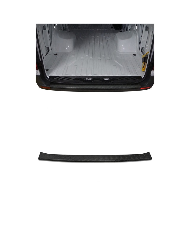 Mercedes Sprinter W907 2018-2027 Uyumlu Mat Arka Tampon Eşiği Alüminyum Siyah