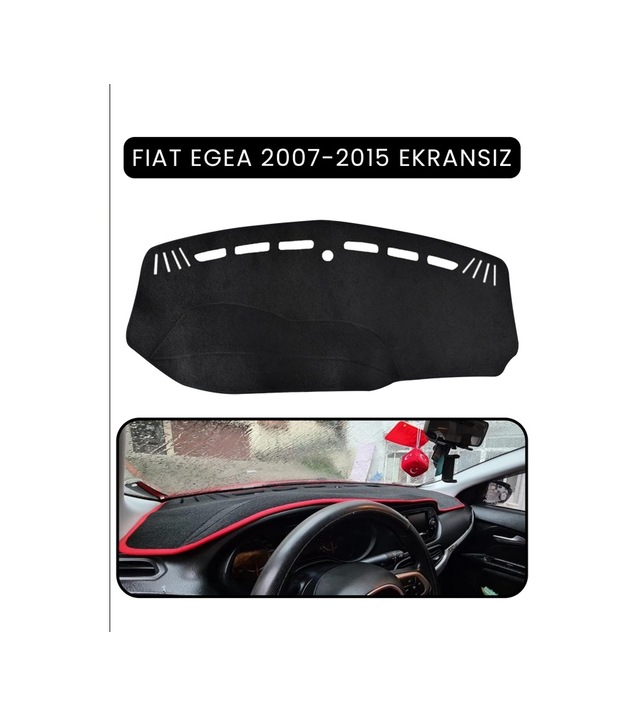 Fıat Egea 2007-2021 Modellerine Uygun Ekransız Torpido Koruma Halısı Siyah Kenar
