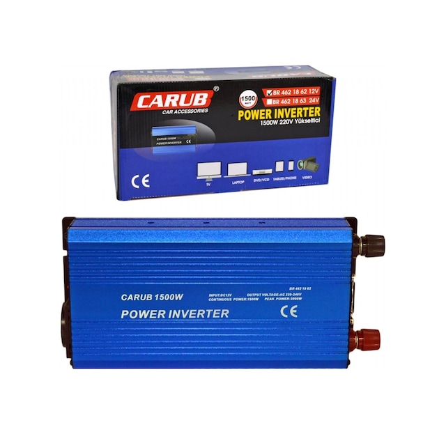 Carub İnverter 12v Dan 220v A Yükseltici 1500w Usb 5v-1a Çıkışlı Br4621862