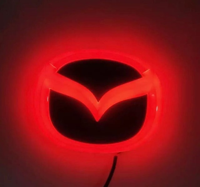 Mazda 4d Işıklı Logo Arma Kırmızı 10/7.9 Cm Led Logo Arma Mazda Illuminated Vehicle Logo