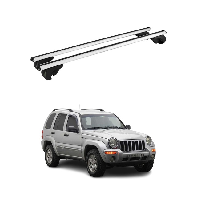 Jeep Cherokee 2001-2007 Arası Uyumlu Port Bagaj Taşıyıcı Ara Atkı Alüminyum Gümüş 2 Parça