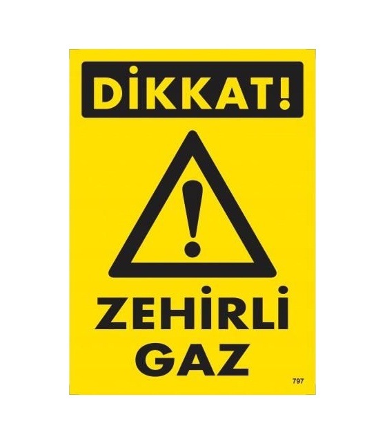 Buradabulabilirsin Dikkat Zehirli Gaz Uyarı Levhası 25x35 Kod:797 Nl