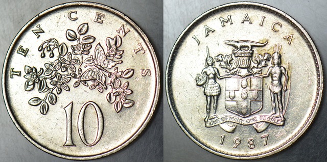 Jamaika 10 Cent 1986.