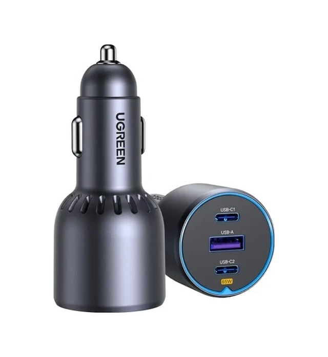 Ugreen 75w 3 Portlu Araç İçi Şarj Cihazı Çakmaklık Adaptörü, 35024