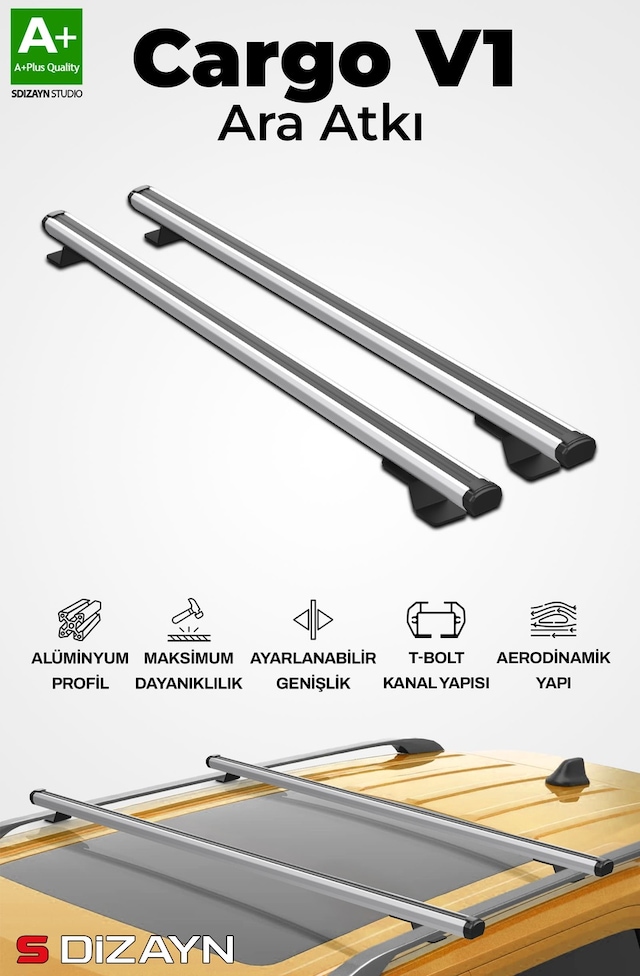 S-dizayn Cupra Formentor S-bar Cargo V1 Ara Atkı Tavan Taşıyıcı Barı Gri 120 Cm 2021 Üzeri A+ Kalite