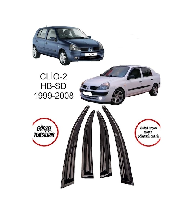 Renault Clio 2 Cam Rüzgarlığı 4lü 1999-2008 Arası