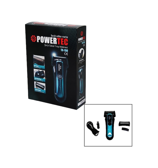 Powertec Tr-150 Şarjlı Çift Bıçak Traş Makinesi Yedek Başlık Bıyık Düzeltme Günlük Sıfır Sakal Diğer
