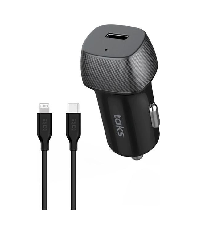 Taks By Ttec 30w Pd Usb-c Araç Hızlı Şarj Aleti + Usb-c-lightning Kablo Siyah 5cp01ls