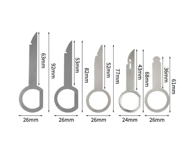 Koodmax Araba Radyo Oto Teyb Cd Çalar Sökme Çıkartma Aparatı Metal - 5 Adet