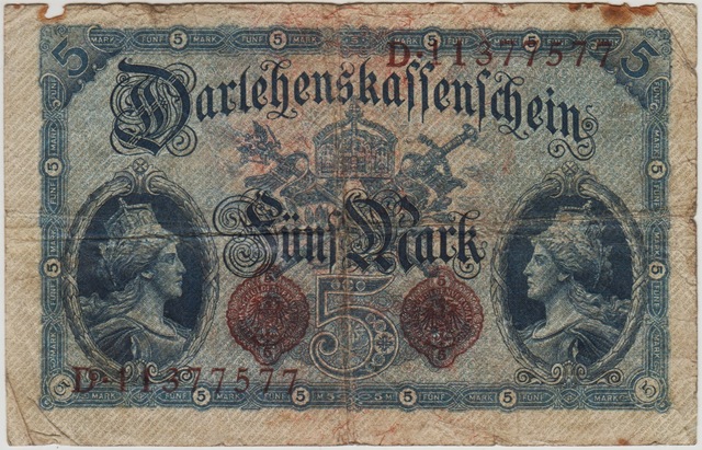 Almanya 5 Mark 1914 Temiz.