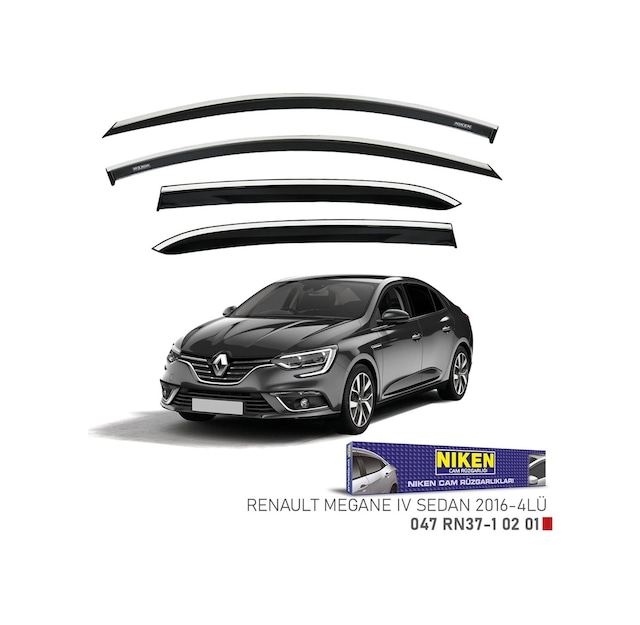 Niken Renault Megane 4 Cam Rüzgarlığı Kromlu Sedan 2016+ Niken 047 Rn37-1 02 01