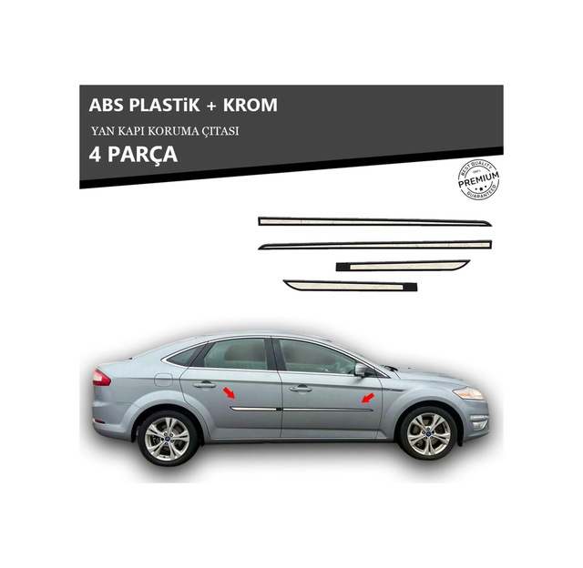 Ford Mondeo 2007-2015 Arası Yan Kapı Koruma Çıtası Plastik + Krom Unvrslppkçt00027