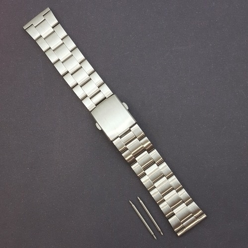 Çelik Metal Kol Saat Kordonu Yandan Basma Anahtarlı 24 Mm (C-03)