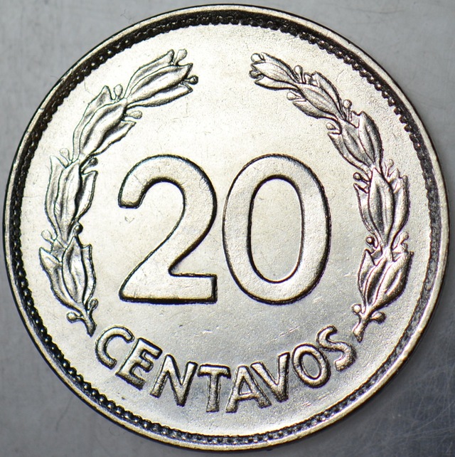 Ekvador 20 Centavos 1969 Çil -
