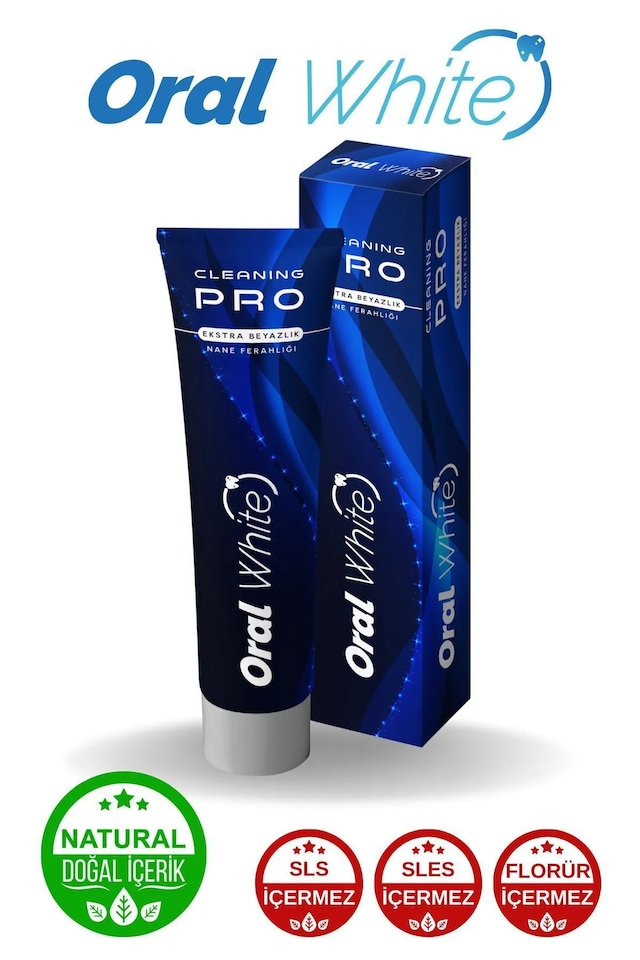 Oral White Cleaning Pro Ekstra Beyazlık Nane Ferahlığı Diş Macunu 75 ML