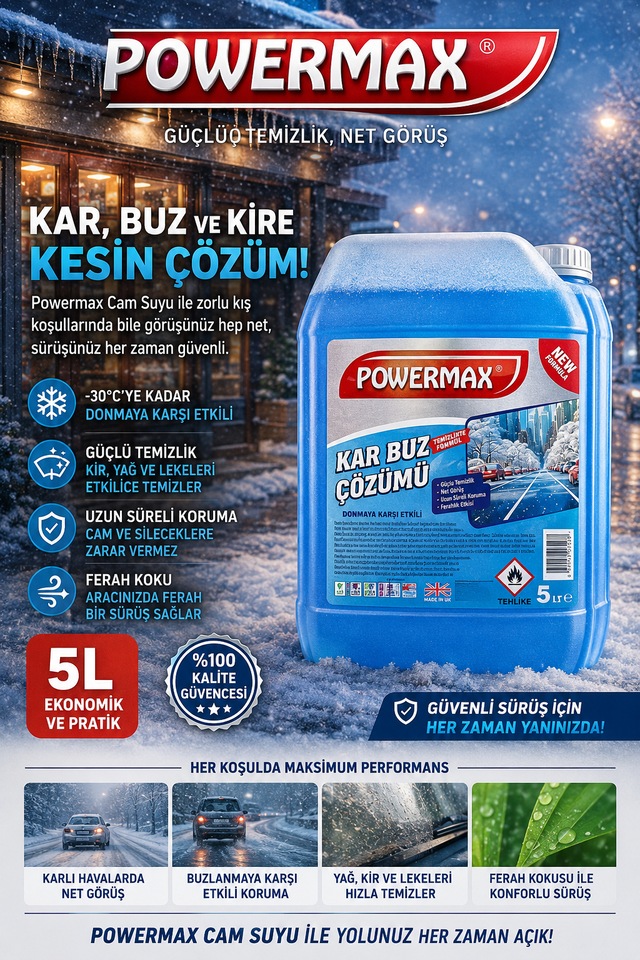 Powermax Kar Buz Solüsyonu 5l Kış Şartlarında Pratik Kullanım Diğer