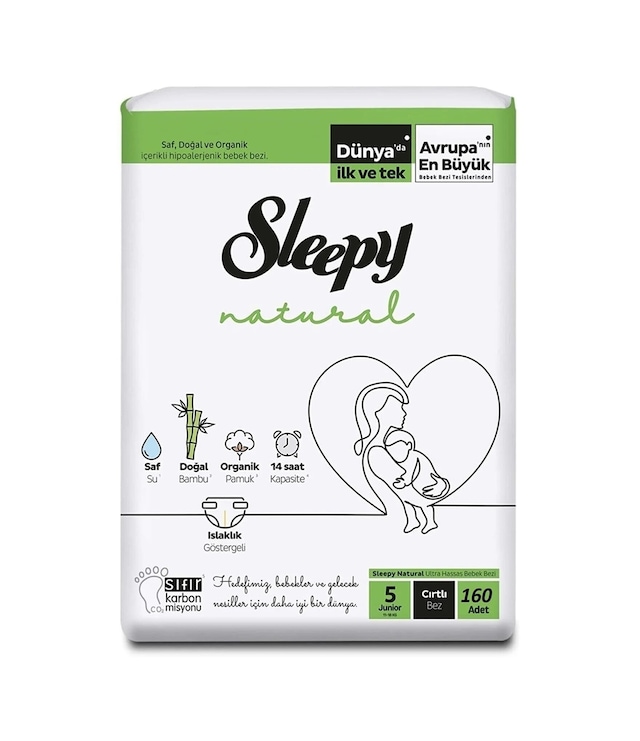 Sleepy Natural Bebek Bezi 5 Numara Junior 160 Adet