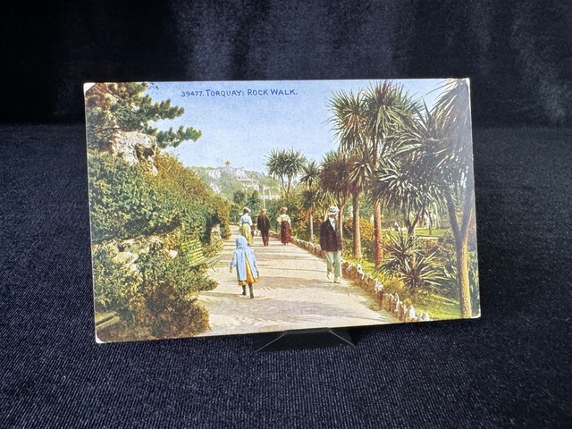 İngiltere Torquay Rock Walk Photochrom Celesque 39477 Halfpenny Pullu 1914 Yıllında Londra'ya Postalanmış Teşhir Ürün