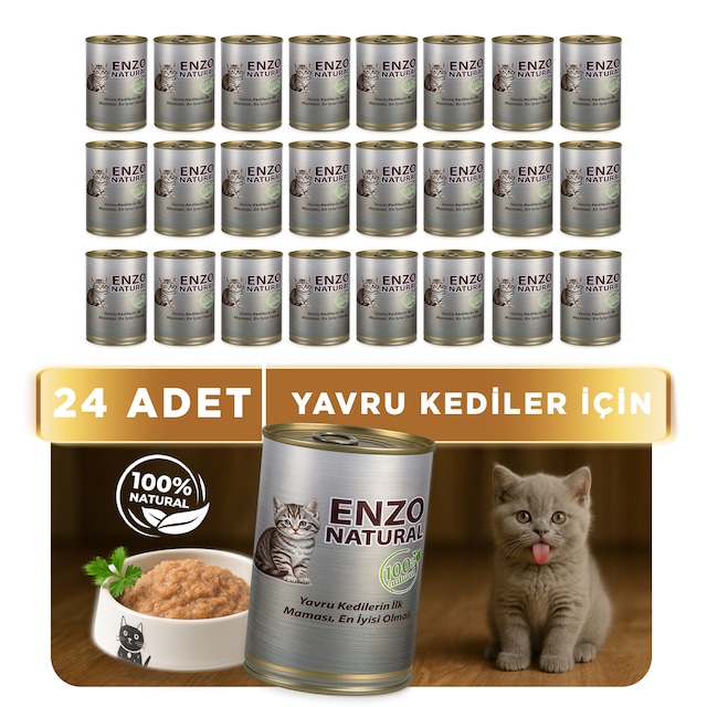 Enzo Natural Yavru Yaş Kedi Maması 410 Gr X 24