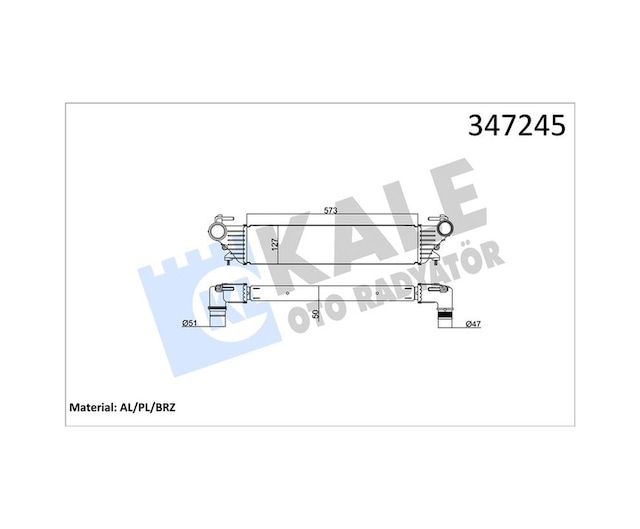 Turbo Radyatörü Kale 347245 Fiat Egea / 500l