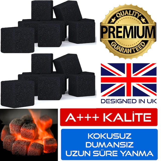Nargile Kömürü Hindistan Cevizi 1 Kg 64 Adet Küp 26mm A+++ Kal...