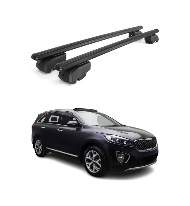 Kia Sorento Iıı 2014-2020 Arası Uyumlu Port Bagaj Taşıyıcı Ara Atkı Alüminyum Siyah 2 Parça