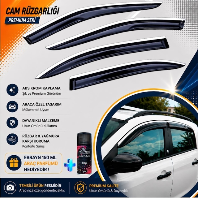 Volkswagen Jetta Mügen Cam Rüzgarlığı Abs Nikelajlı Krom Cam Rüzgarlığı 2006-2011 4 Lü + Ebrayn 150 Ml Koku