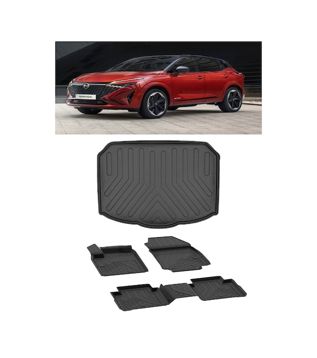 Sahler Nissan Qashqai 2022 Ve Sonrası Benzin/hybrit 4.5d Paspas 3d Alt Rizline Bagaj Havuzu