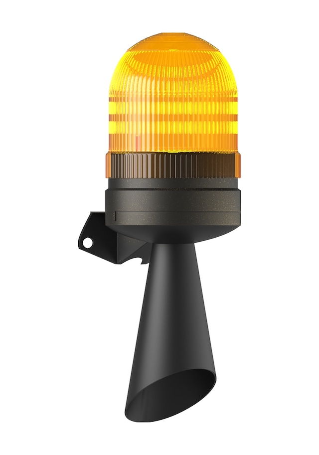 Mesan Led Flaşör 2 Ses Borulu Elektronik Siren Turuncu 24vdc Ms 5826.3.24vdc