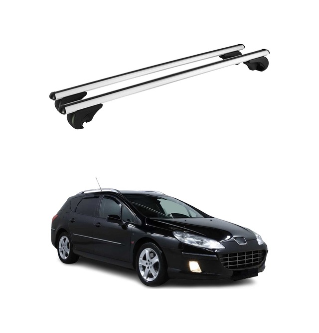 Peugeot 407 Station Wagon 2004-2011 Arası Uyumlu Port Bagaj Taşıyıcı Ara Atkı Alüminyum Gümüş 2 Parça