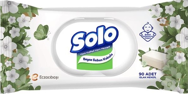 Solo Beyaz Sabun Kokulu Islak Mendil 90 Yaprak Tekli