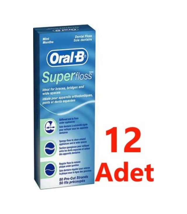 Oral B Süper Floss Diş İpi 12'li