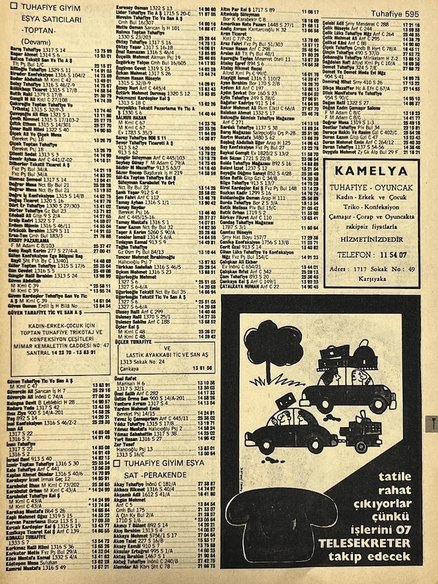 İzmir 1982-1983 Meslek Reklam İlanı Efemera S595 Teşhir Ürün