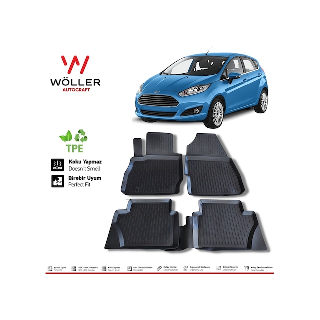 Ford Fiesta Paspas 2013 2017 Arası 3D Havuzlu Wöller Paspas