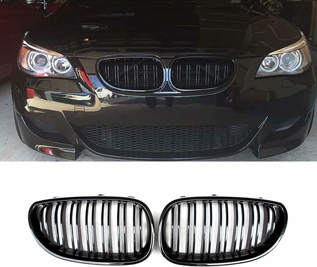 Bmw E60 Çift Çizgi Ön Panjur Izgara 2004-2009 Arası Parlak Siyah