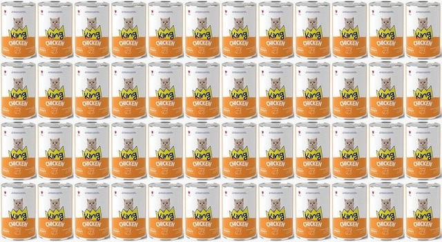 King Et Parçacıklı Tavuklu Yavru Kedi Konserve 400 Gr 48 Adet