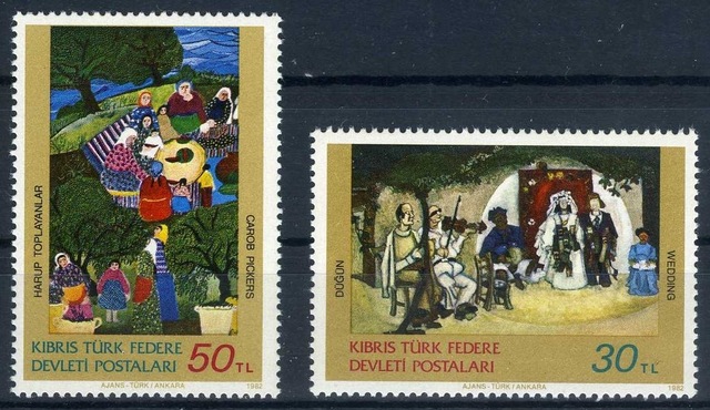 Türk Pulu Pul Koleksiyonu, 1982 Kktc Tablolar,asb-kktctb2 Teşhir Ürün