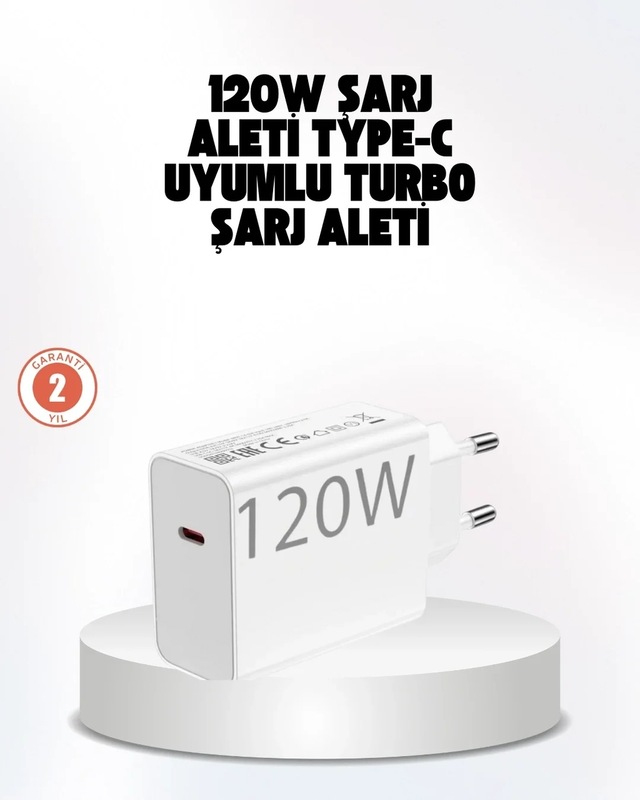 Ers 120w Güçlü Hızlı Şarj Adaptörü Ve Type-c Kablo Seti Güvenli Şarj Teknolojisi