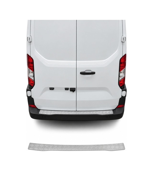 Vw Transporter T7 2024-2027 Uyumlu Mat Arka Tampon Eşiği Alüminyum Gümüş