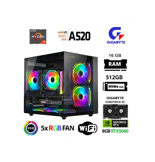 Xaser Giga X10 Ryzen 7 5700X RTX 5060 512GB SSD