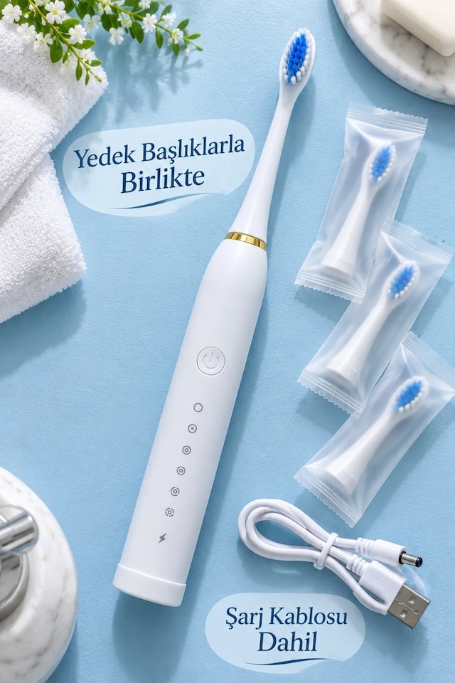 Ers Beyaz Elektrikli Diş Fırçası 500 Mah Bataryalı