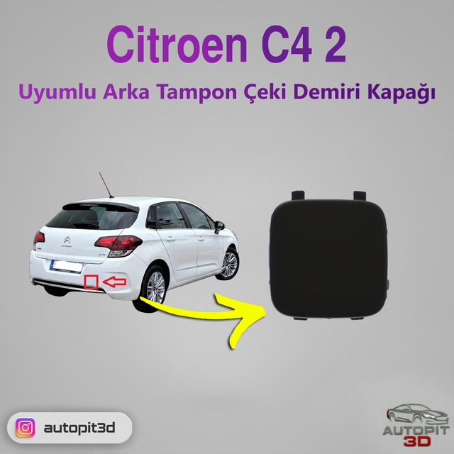 Citroen C4 Iı 2010 2018 Uyumlu Arka Tampon Çeki Demiri Kapağı