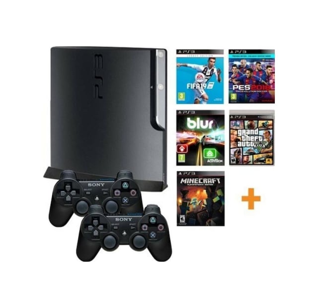 Sony Playstation 3 Slim 500 + 2 Oyun Kolu + 40 Oyun