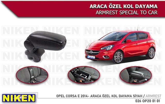 Opel Corsa E Kol Dayama Kolçak Vidasız Konsol Niken