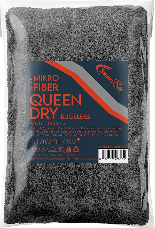 Smartbee Queendry Edgeless Mikrofiber Oto Kurulama Havlusu 50×70