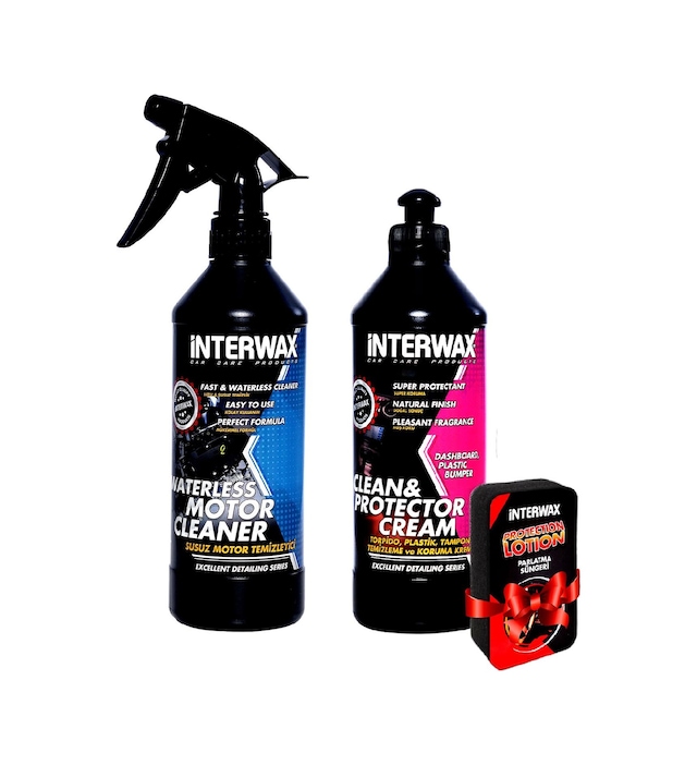 Interwax 2'li Set Torpido Parlatıcı Krem ve Susuz Motor Temizleyi